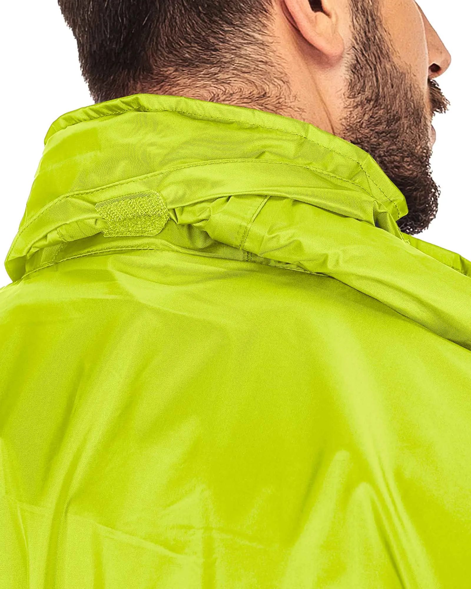 0.70 lbs 5000mm W/P Index 5000 Level Breathable Men's Packable Rain Shell Jacket with 4 Pockets