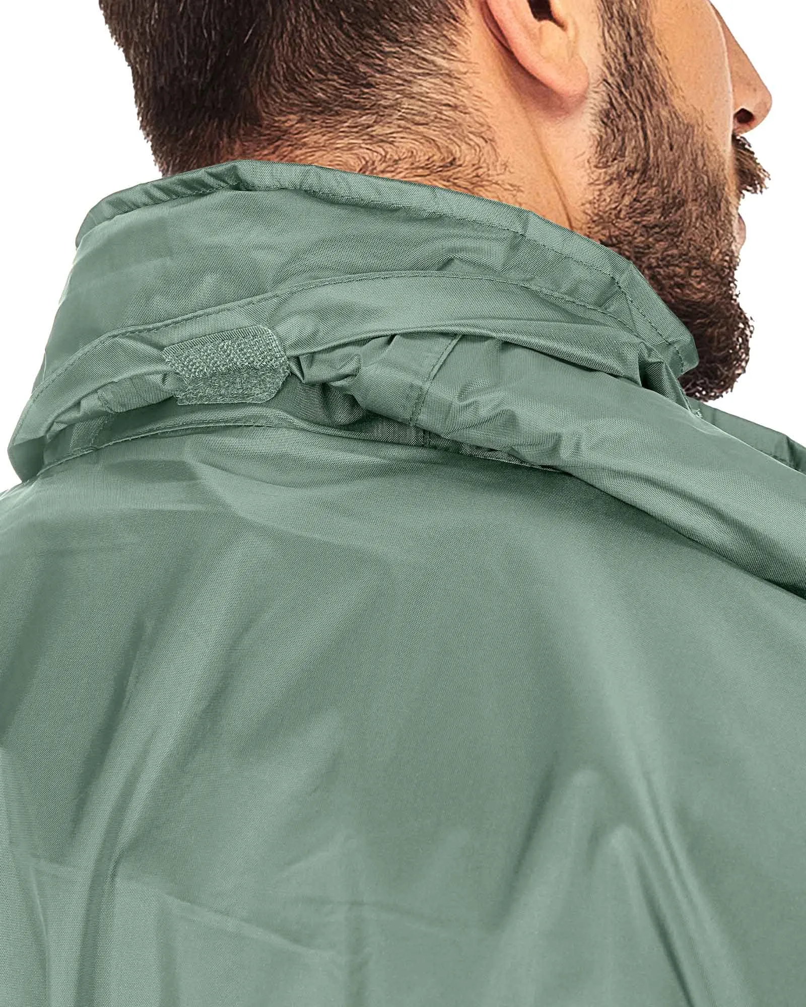 0.70 lbs 5000mm W/P Index 5000 Level Breathable Men's Packable Rain Shell Jacket with 4 Pockets