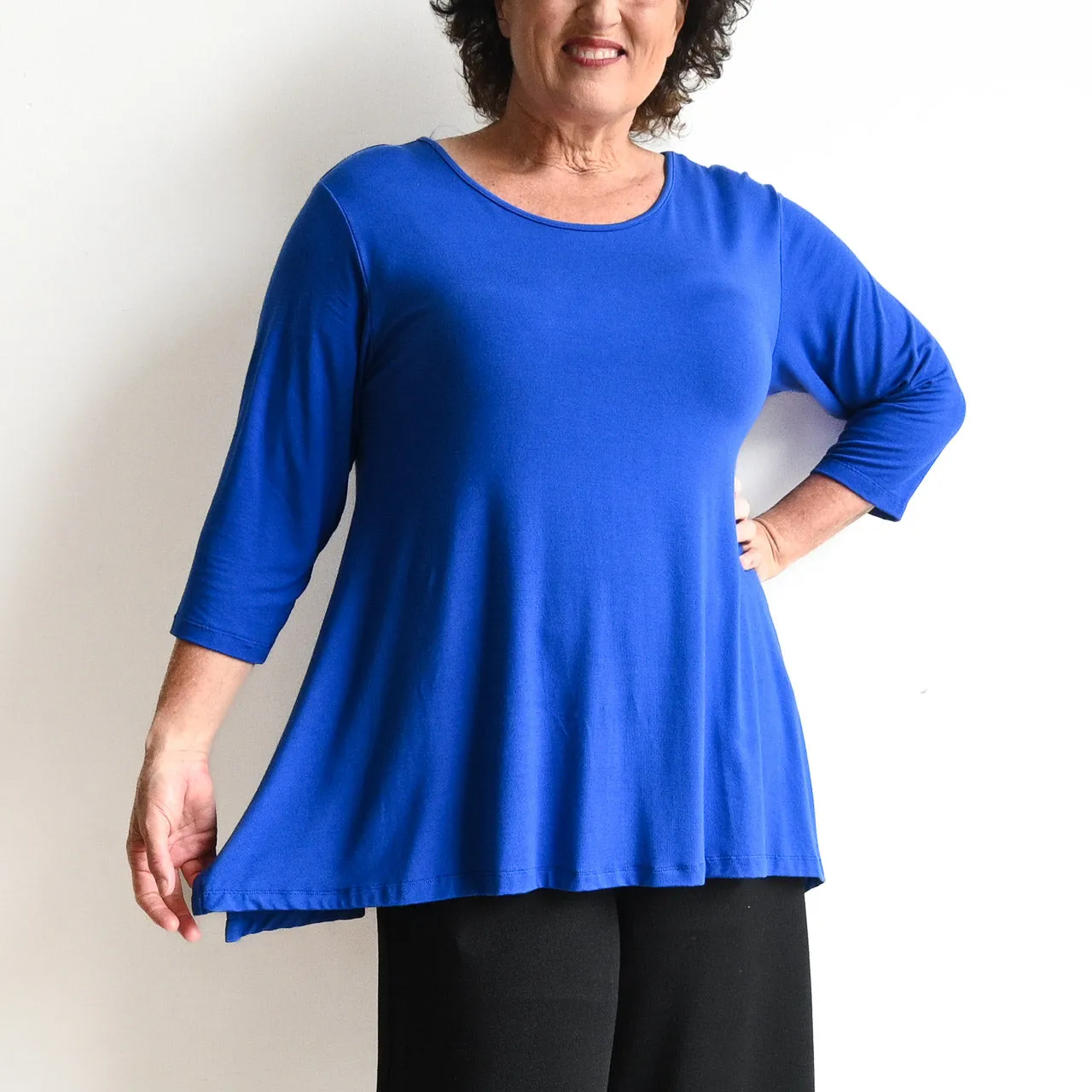 A-Line Tunic Tee by KOBOMO Bamboo - 3/4 Sleeve