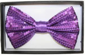 adult unisex sequin purple bow tie Case of 72