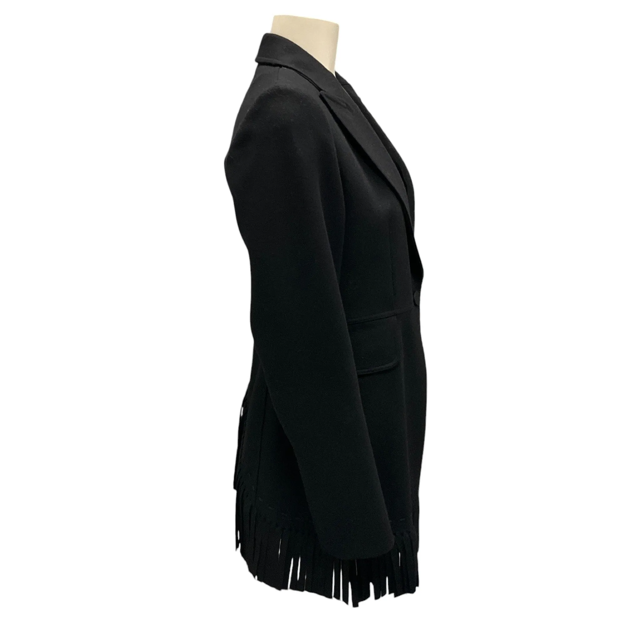 Alaia Black Fringed Wool and Cashmere Jacket