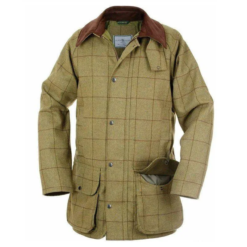 Alan Paine Rutland Mens Tweed Shooting Coat - Lichen