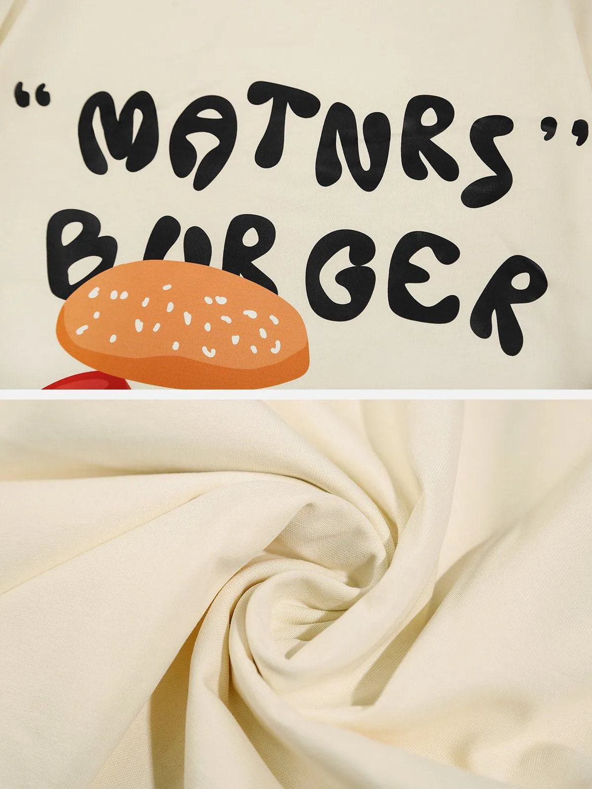 AlanBalen® - Cartoon Burger Print Tee