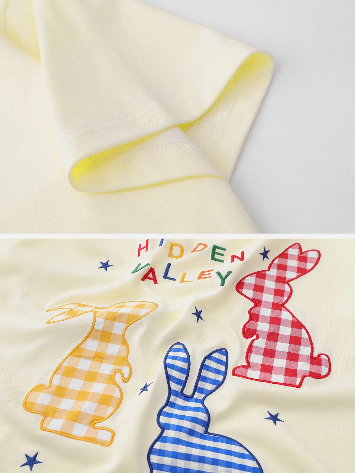 AlanBalen® - Checkered Rabbit Patchwork Tee