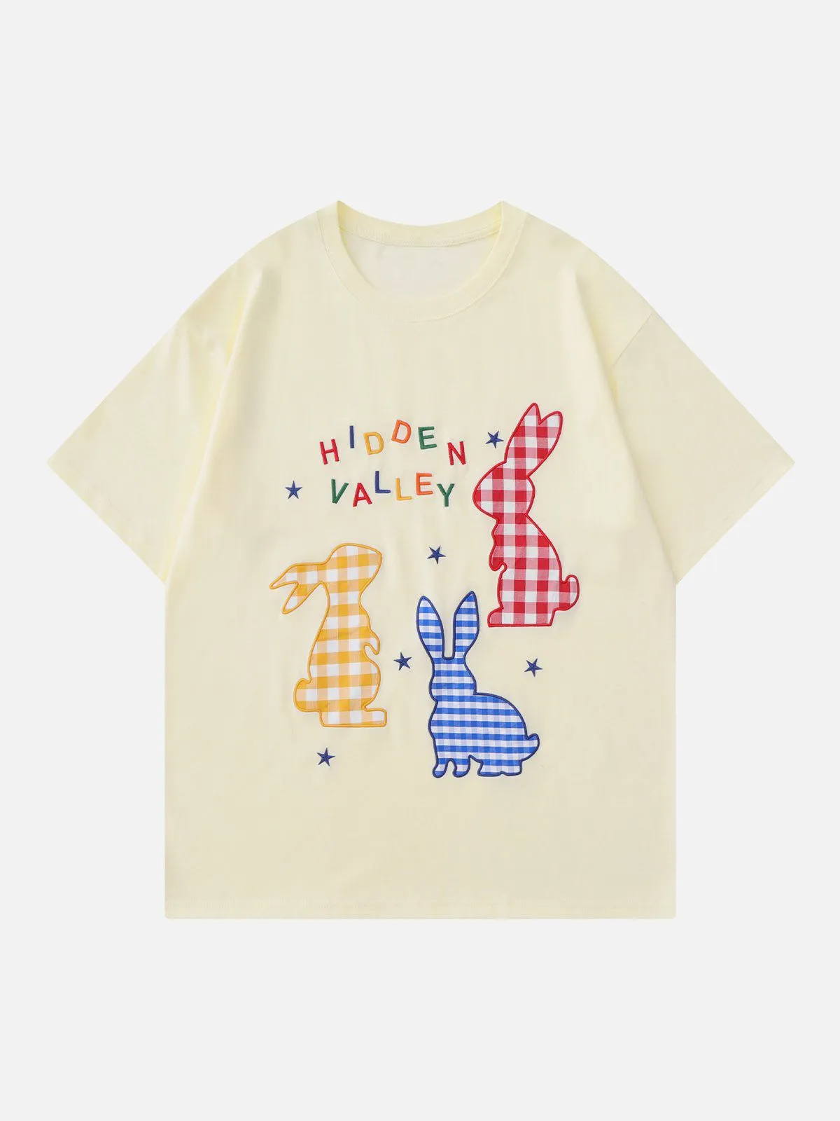 AlanBalen® - Checkered Rabbit Patchwork Tee