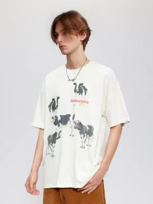 AlanBalen® - Dairy Cow Print Cotton Tee