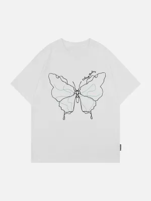 AlanBalen® - Embroidery Line Butterfly Tee