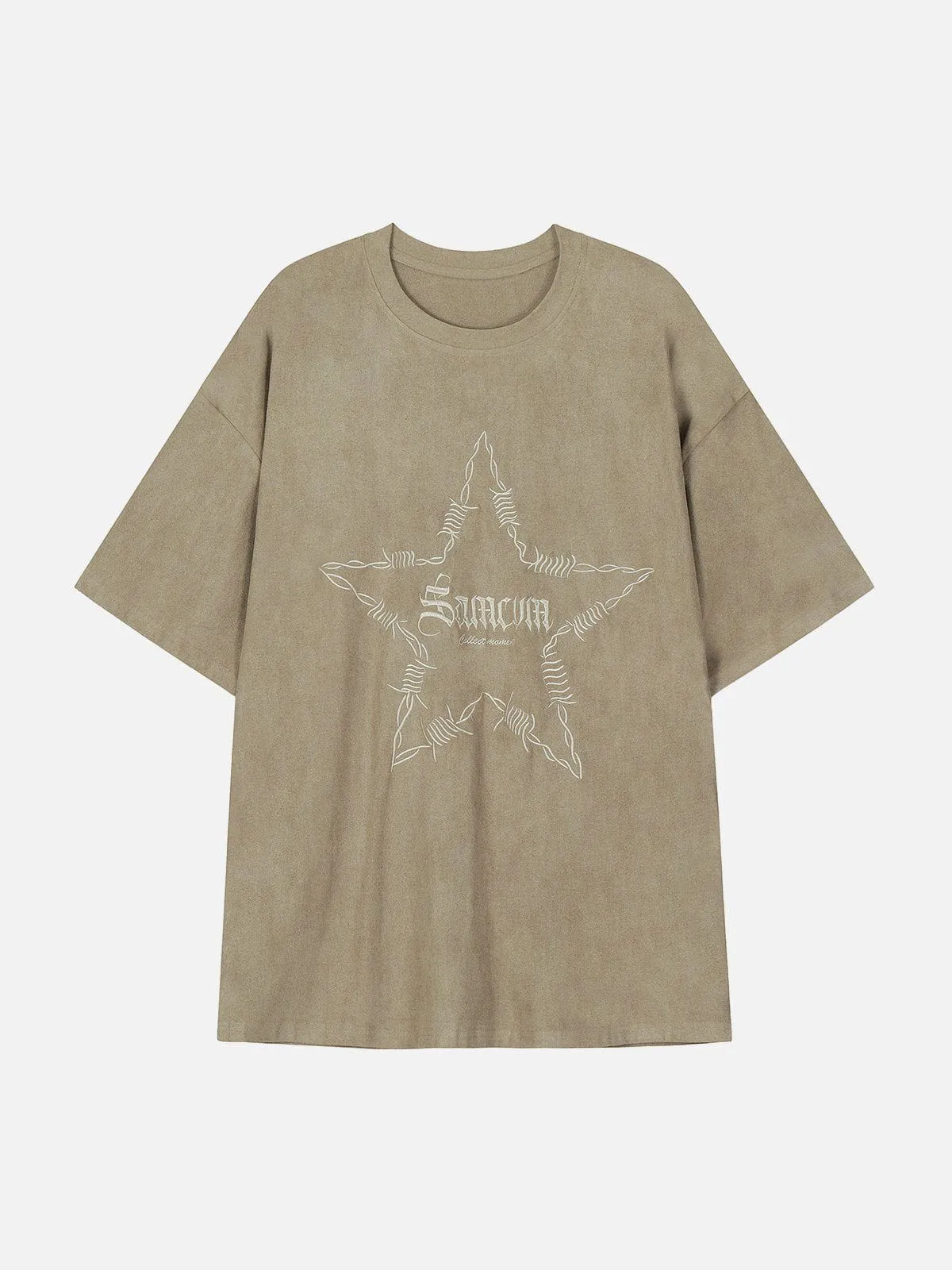 AlanBalen® - Embroidery Thorns Star Print Tee