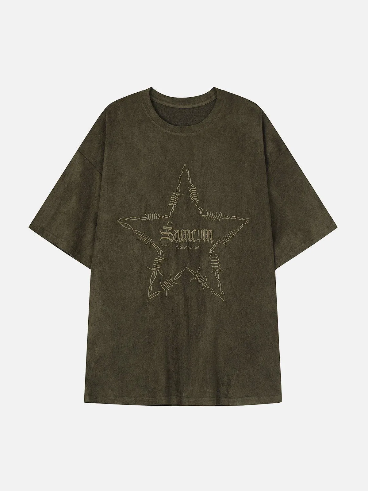 AlanBalen® - Embroidery Thorns Star Print Tee