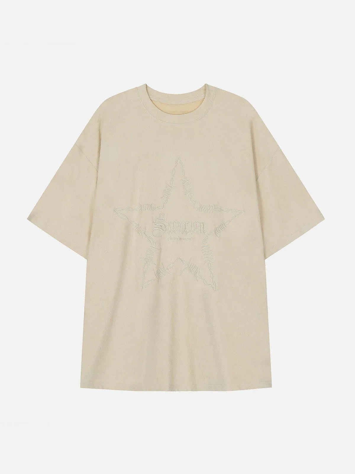 AlanBalen® - Embroidery Thorns Star Print Tee