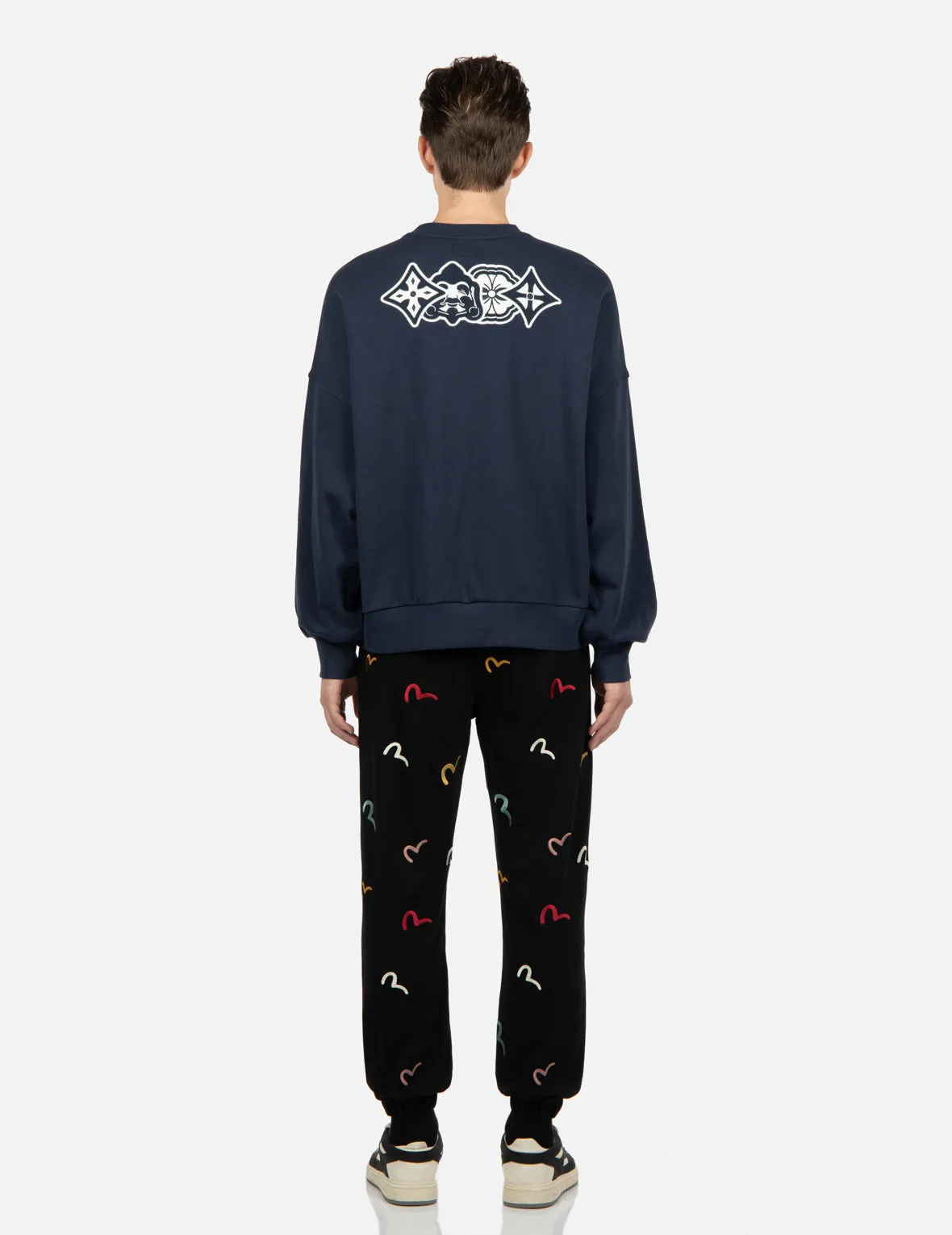 Allover Seagull Embroidery Sweatpants