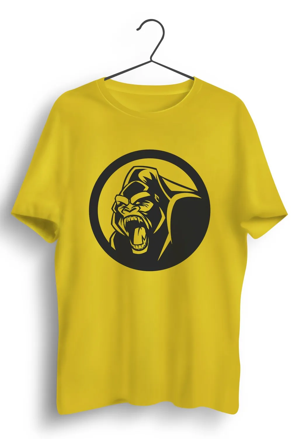 Angry Gorilla Graphic Printed Yellow Tshirt