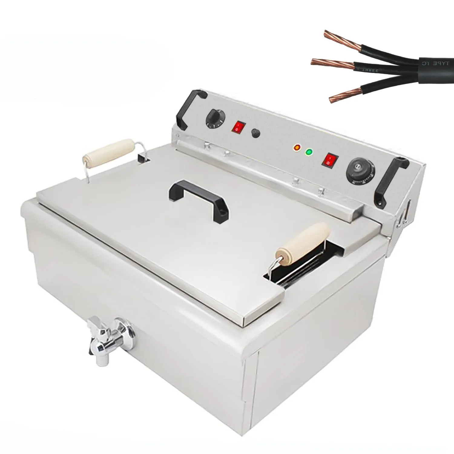 AP-281F Churro Maker Machine | Mexican Churro Maker | 3-Hole Nozzles plus Knife | Deep Fryer | Manual