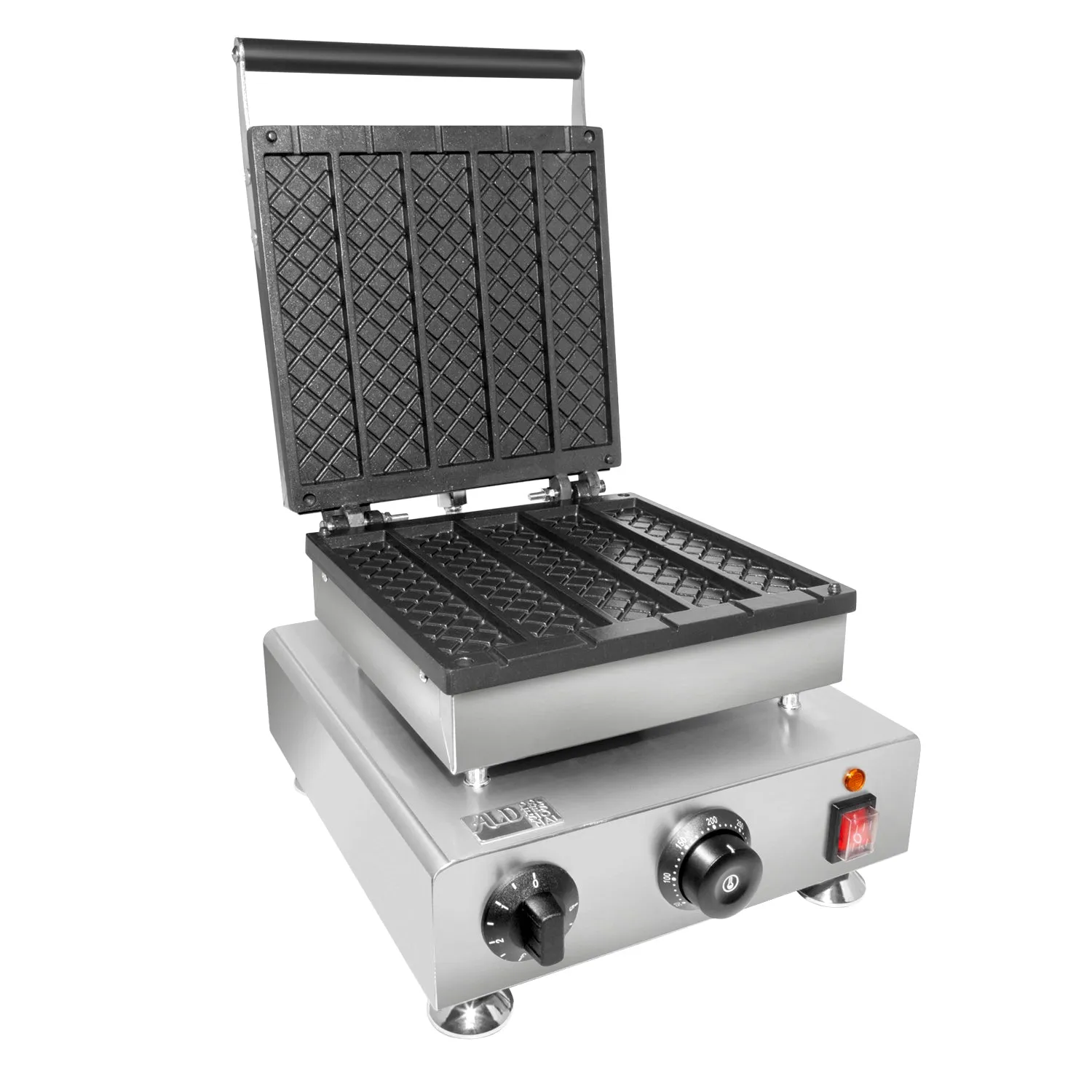 AP-515 Waffle Stick Maker | 5 Flat Waffles | Checkered Pattern | Nonstick