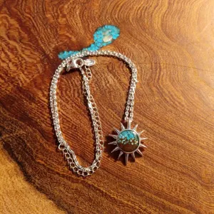 Arizona Sand & Turquoise Sterling Silver Sun Necklace by Dune Jewelry GJ-NKL-0010