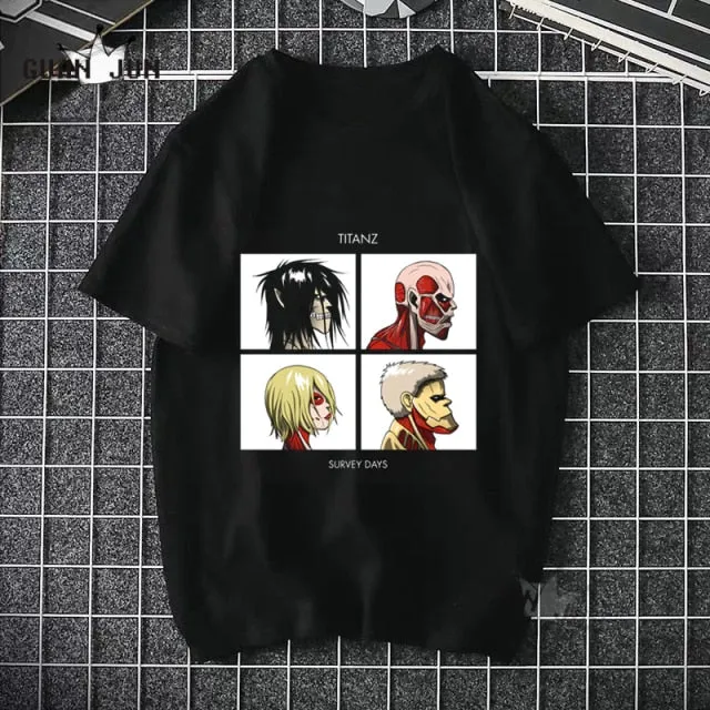 Attack On Titan Character Print Shirt