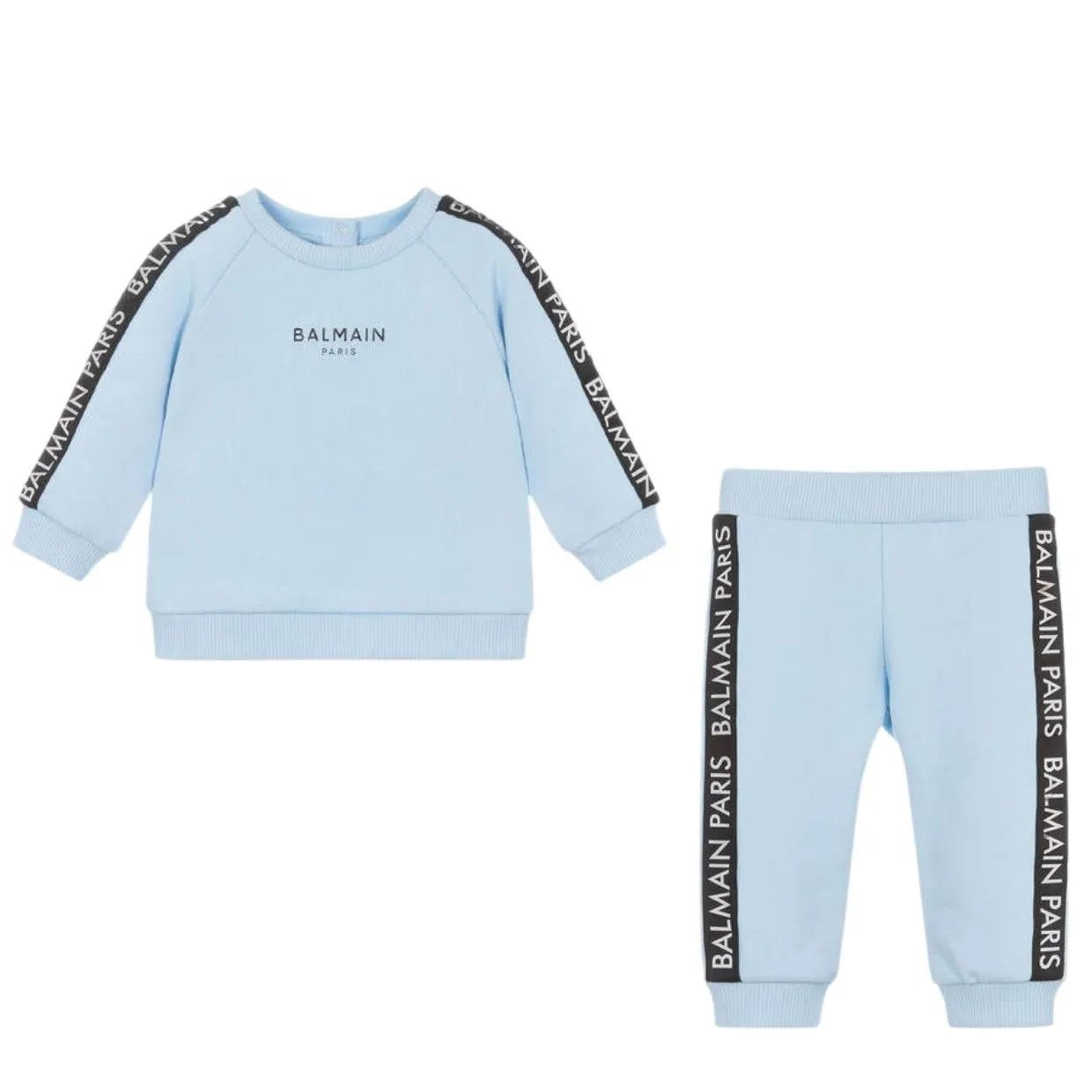 Balmain Baby Sliver Logo Taping Blue Tracksuit