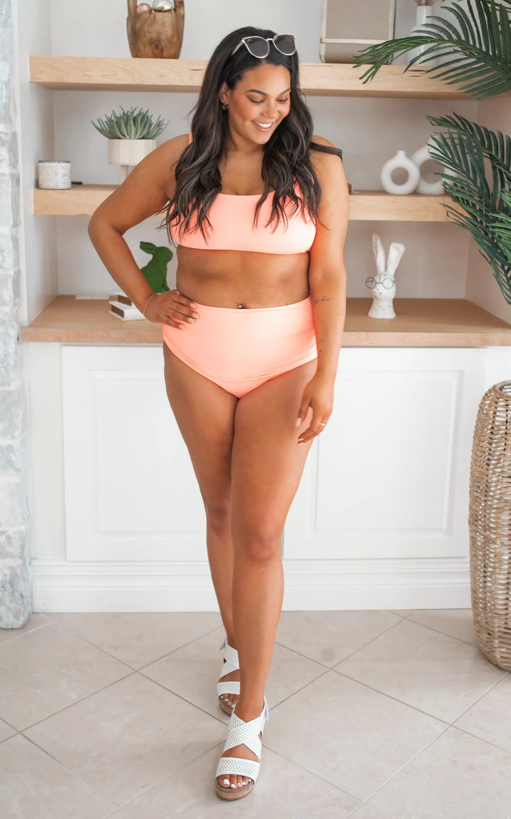 Barefoot Midi Ruched Swim Bottoms | Sherbert Splash (BOTTOM ONLY) - FINAL SALE