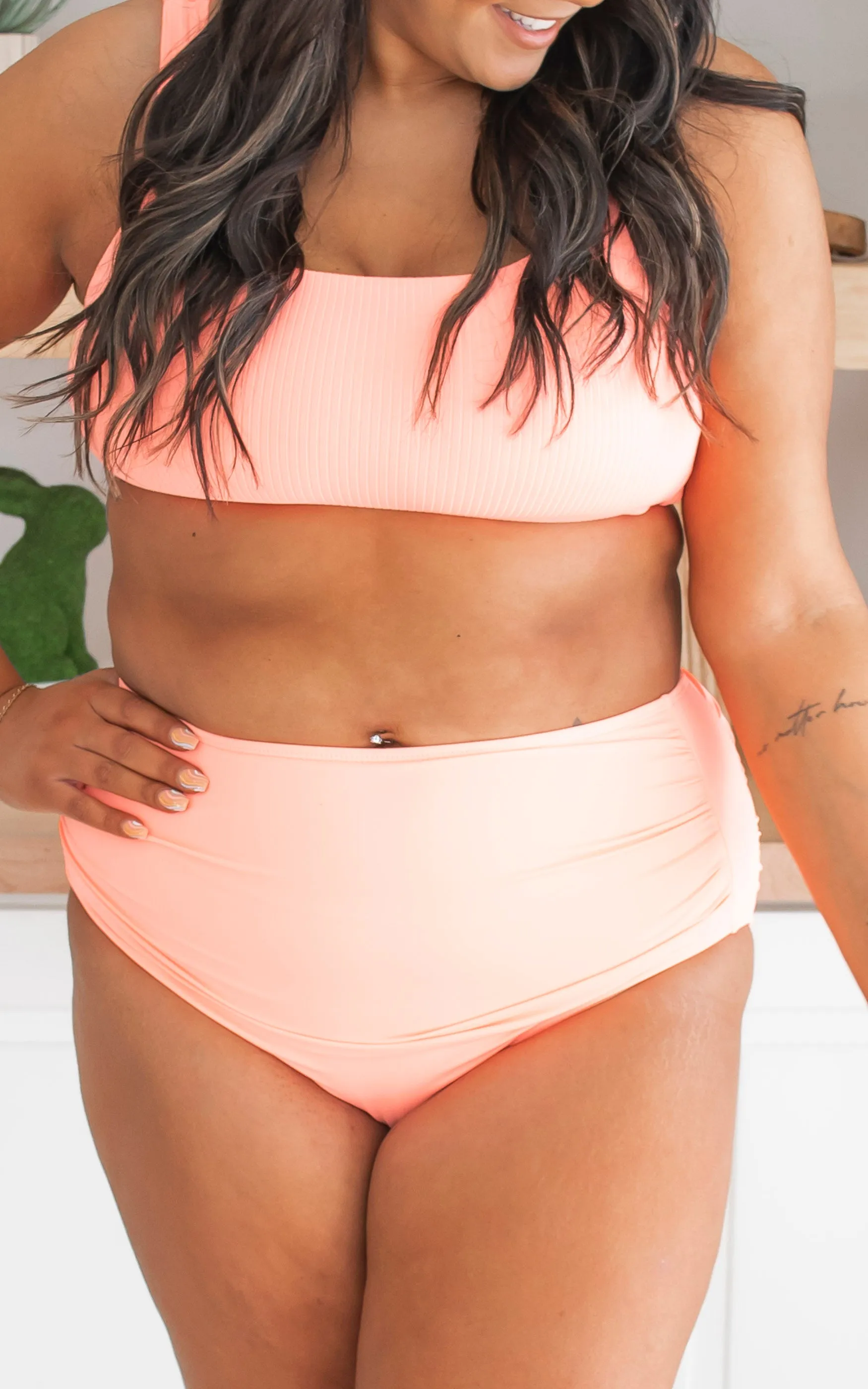 Barefoot Midi Ruched Swim Bottoms | Sherbert Splash (BOTTOM ONLY) - FINAL SALE