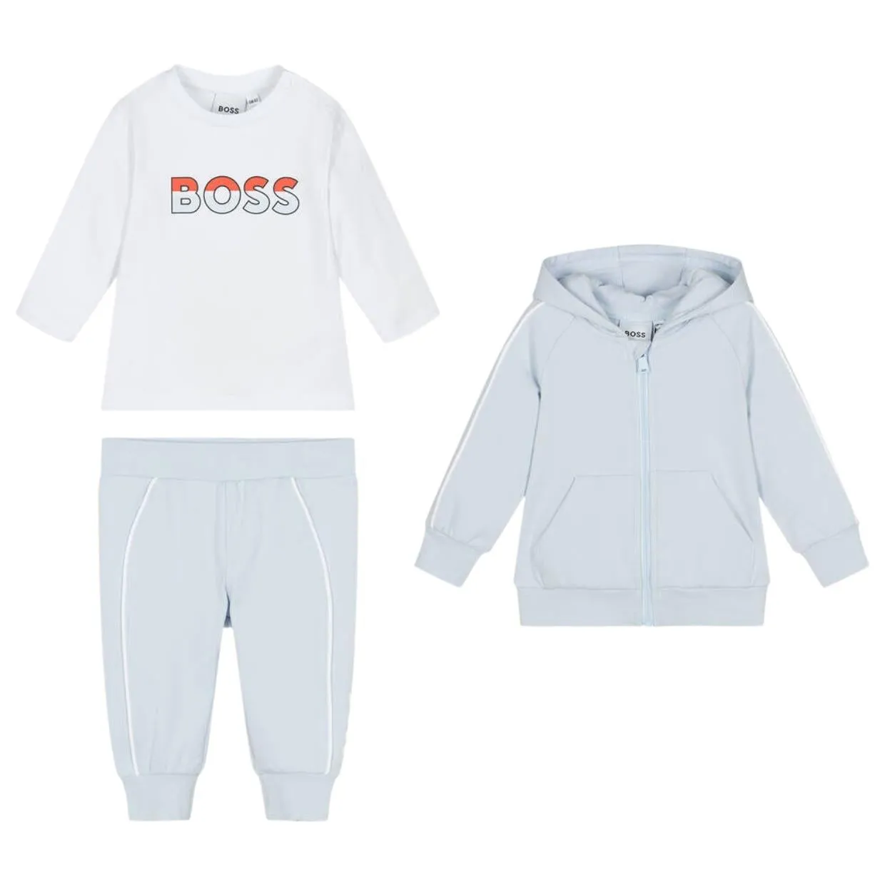 BOSS Baby Logo Print Pale Blue Tracksuit Set