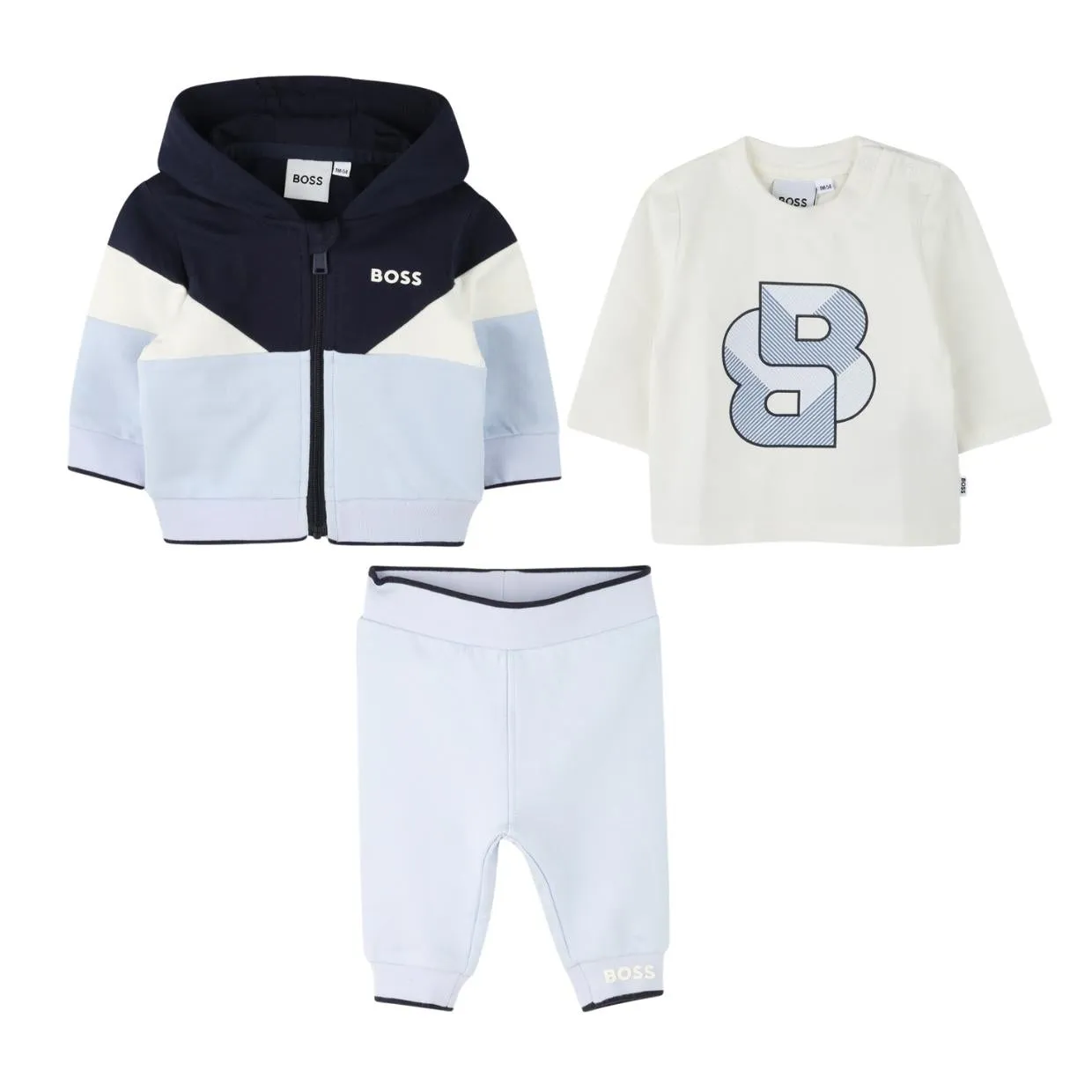 BOSS Baby Sky Blue Three-Piece Tracksuit Set