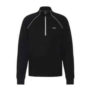 BOSS Embossed Artwork Half Zip Black Sweatshirt