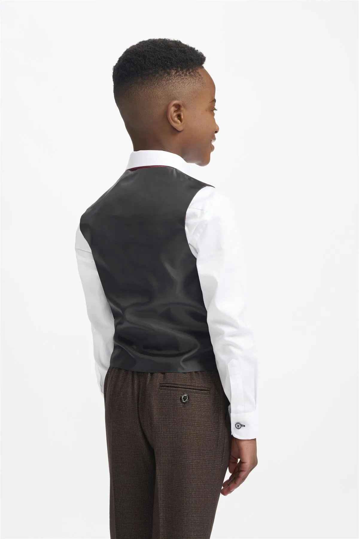 Boys Caridi Brown Three Piece Suit