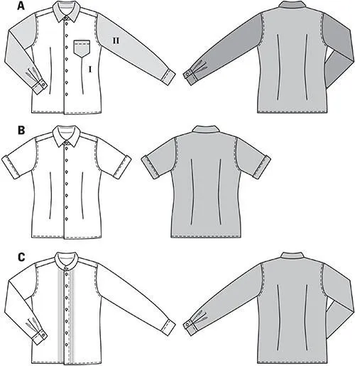 Burda 6931 Men's Shirts Sewing Pattern