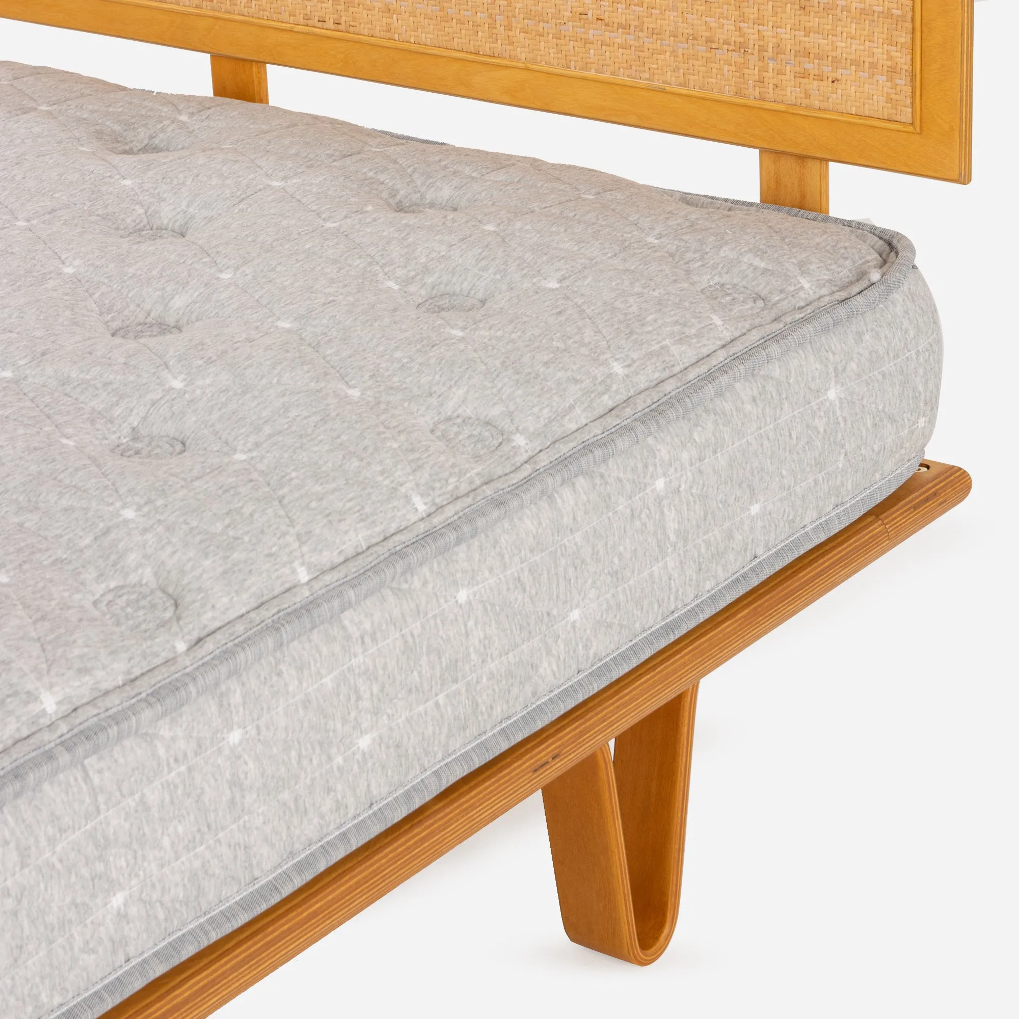 Case Study® Furniture Bentwood Bed with Cane Headboard & Lief® Mattress Bundle