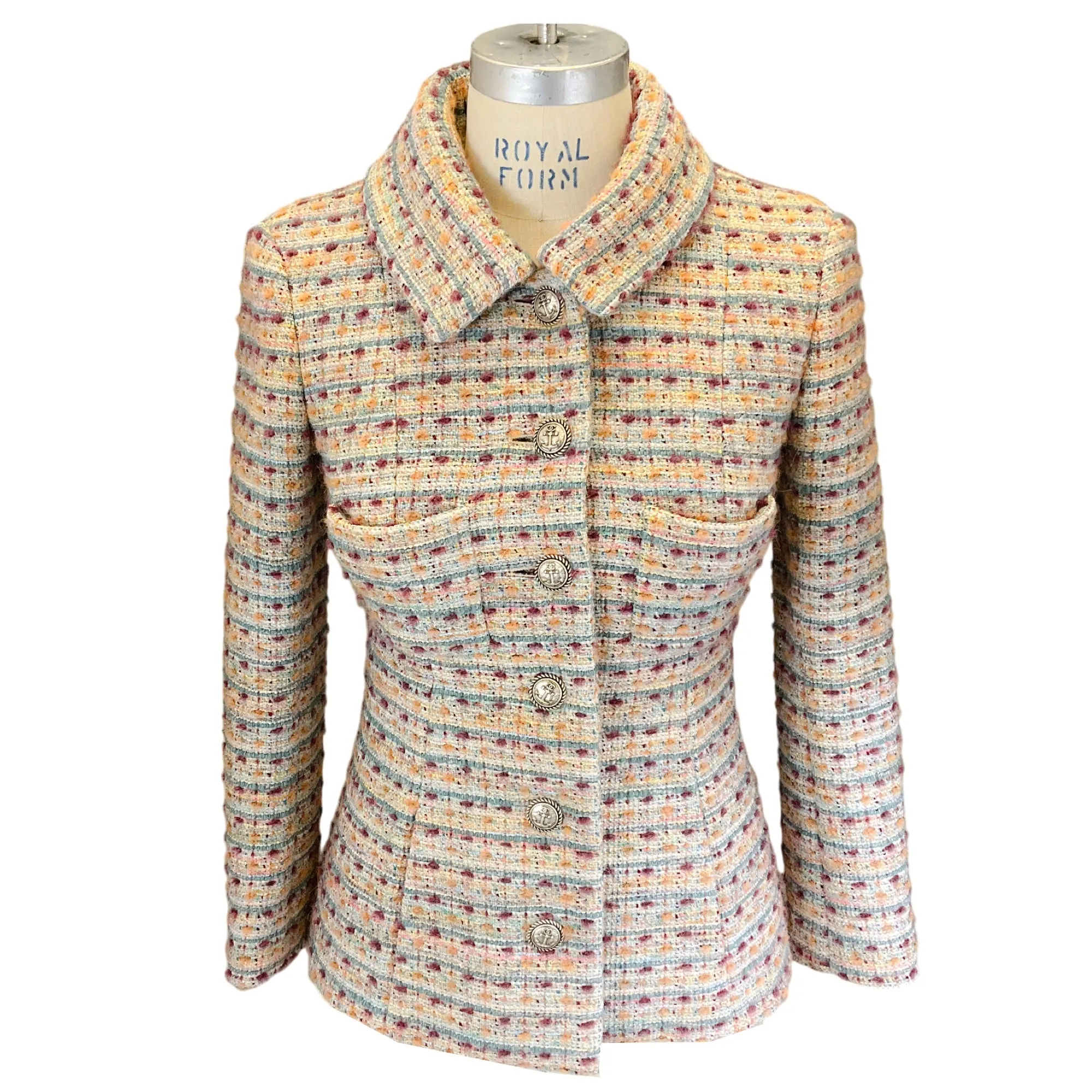 Chanel Beige Multi Paris-Hamburg Pre-Fall 2018 Wool Tweed Jacket