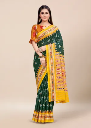 Charming Pure Cotton Jaipur Block Print Saree With Blouse Piece