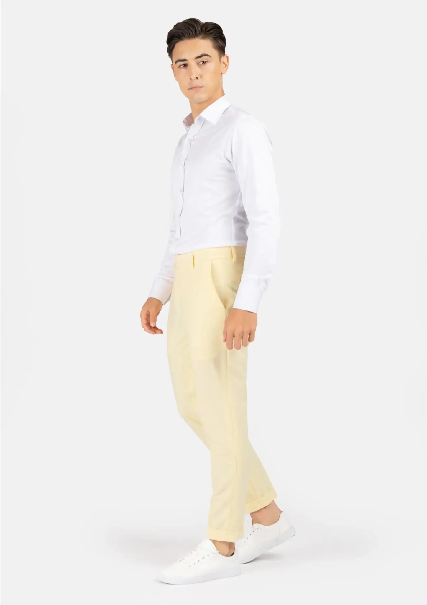 Cream Stretch Pants