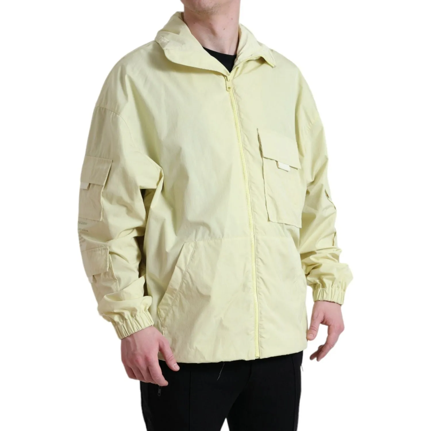 Dolce & Gabbana Elegant Yellow Windbreaker Jacket