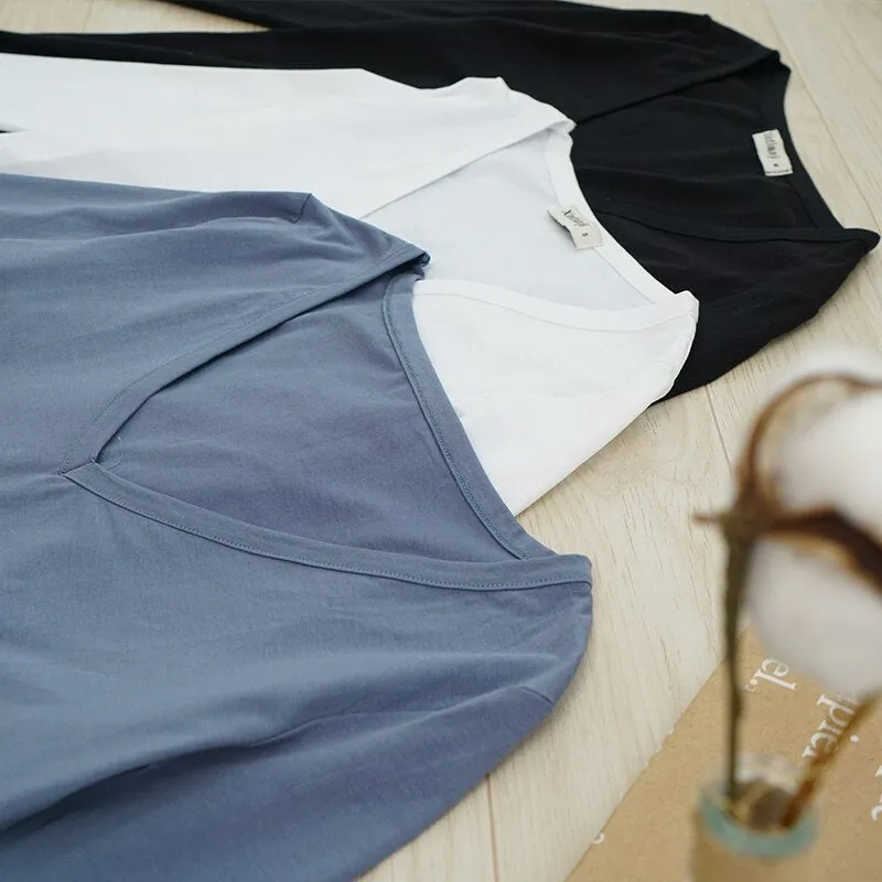 DressBetty - 94% Cotton Casual Long Sleeve Tees