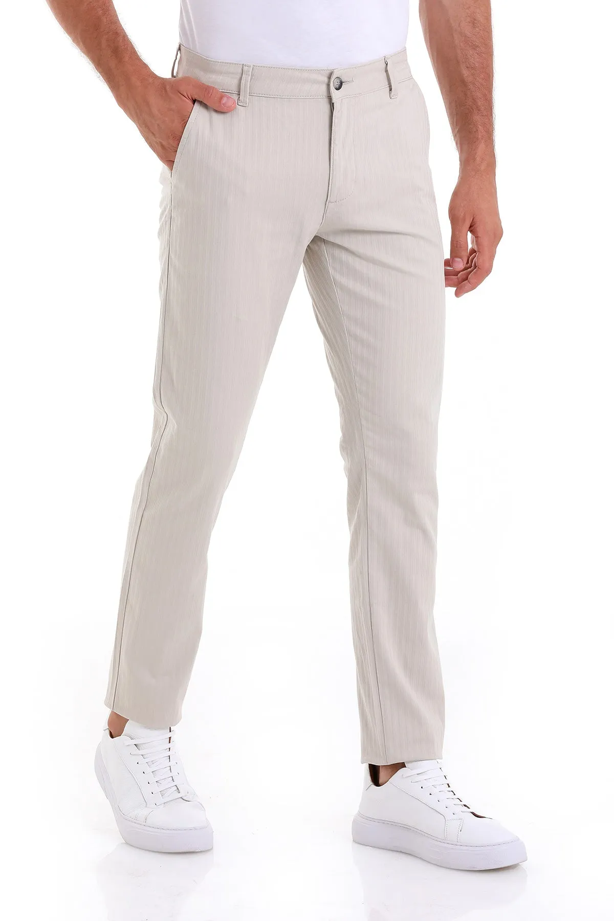 Dynamic Fit Side Pocket High Waist Cotton Stone Casual Pants