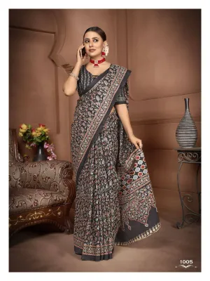 Elegant Pure Mulmul Cotton Saree for a timeless, comfortable look with Blouse Piece