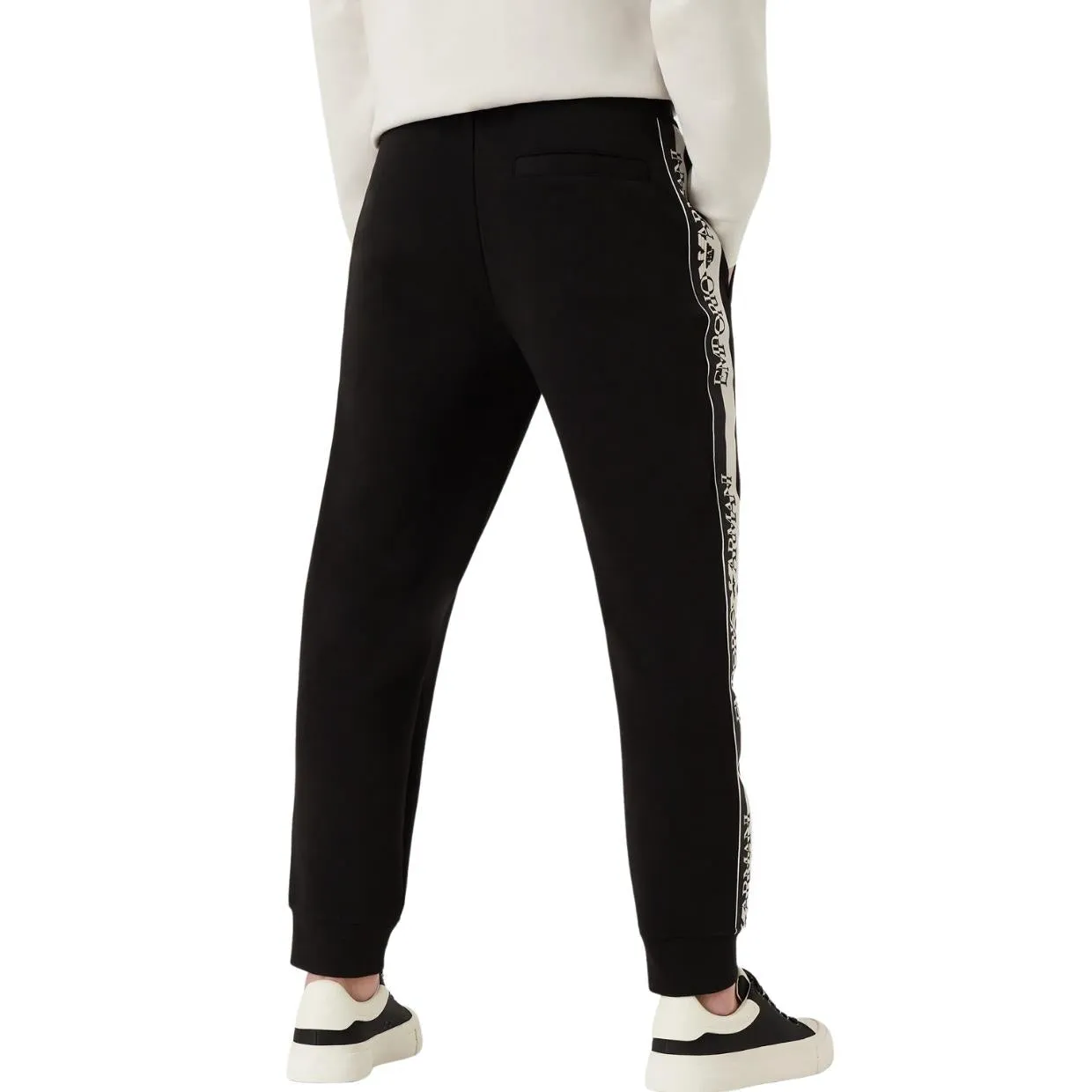 Emporio Armani Black Logo Tape Jogging Bottoms