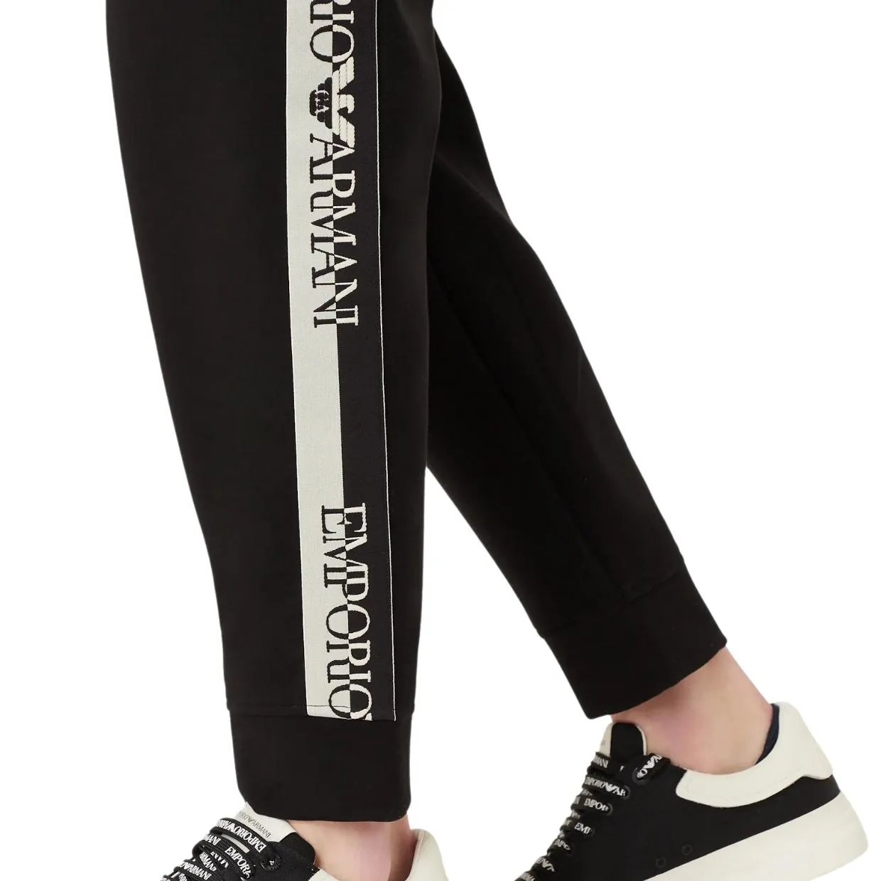 Emporio Armani Black Logo Tape Jogging Bottoms