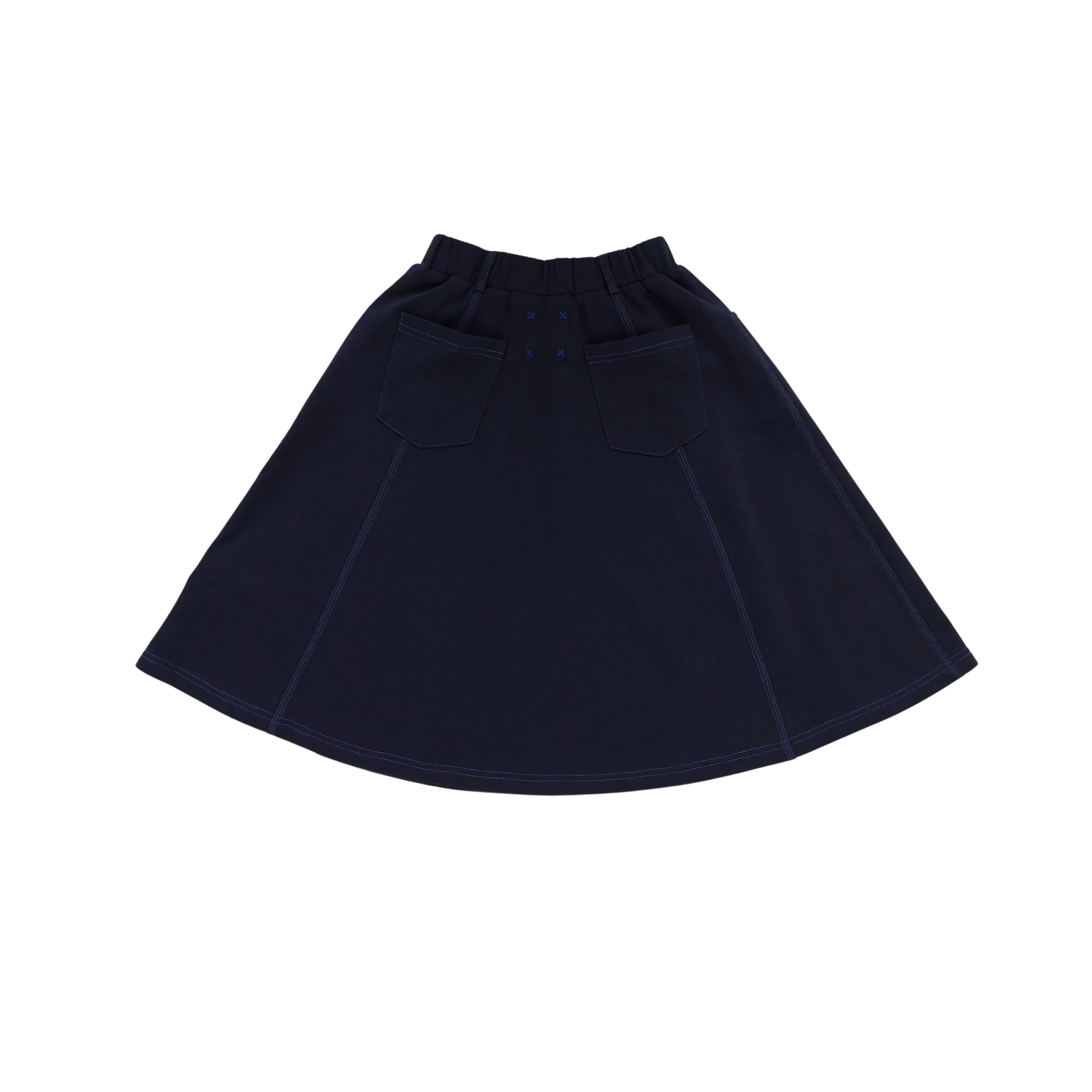 HK438-NAVY STITCHED SKIRT