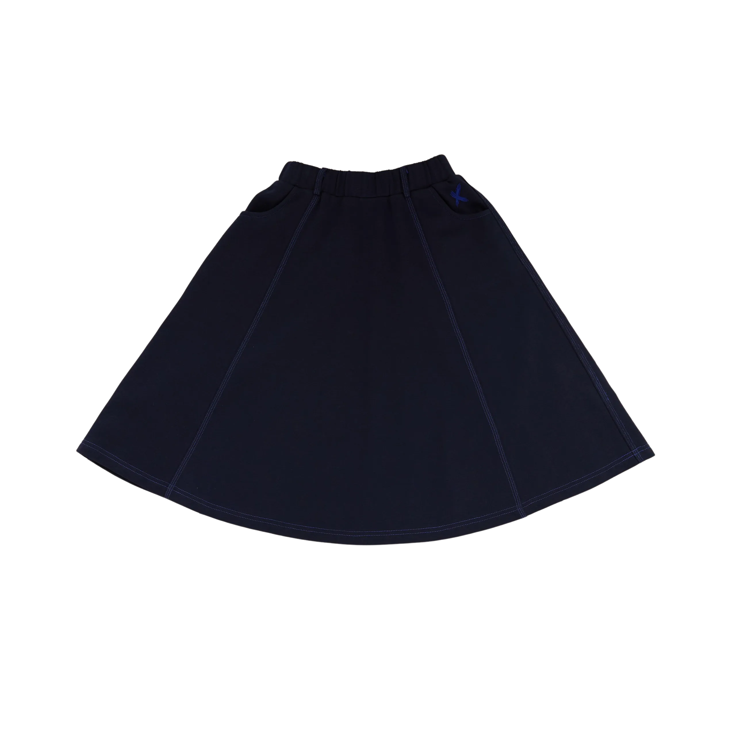 HK438-NAVY STITCHED SKIRT