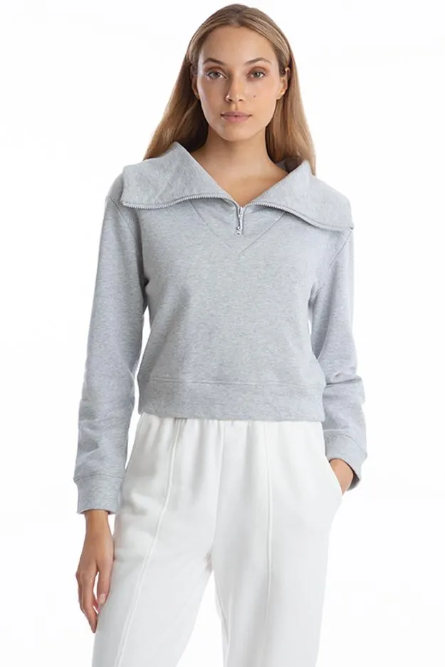 Juicy Couture - High Collar Half Zip top in Grey