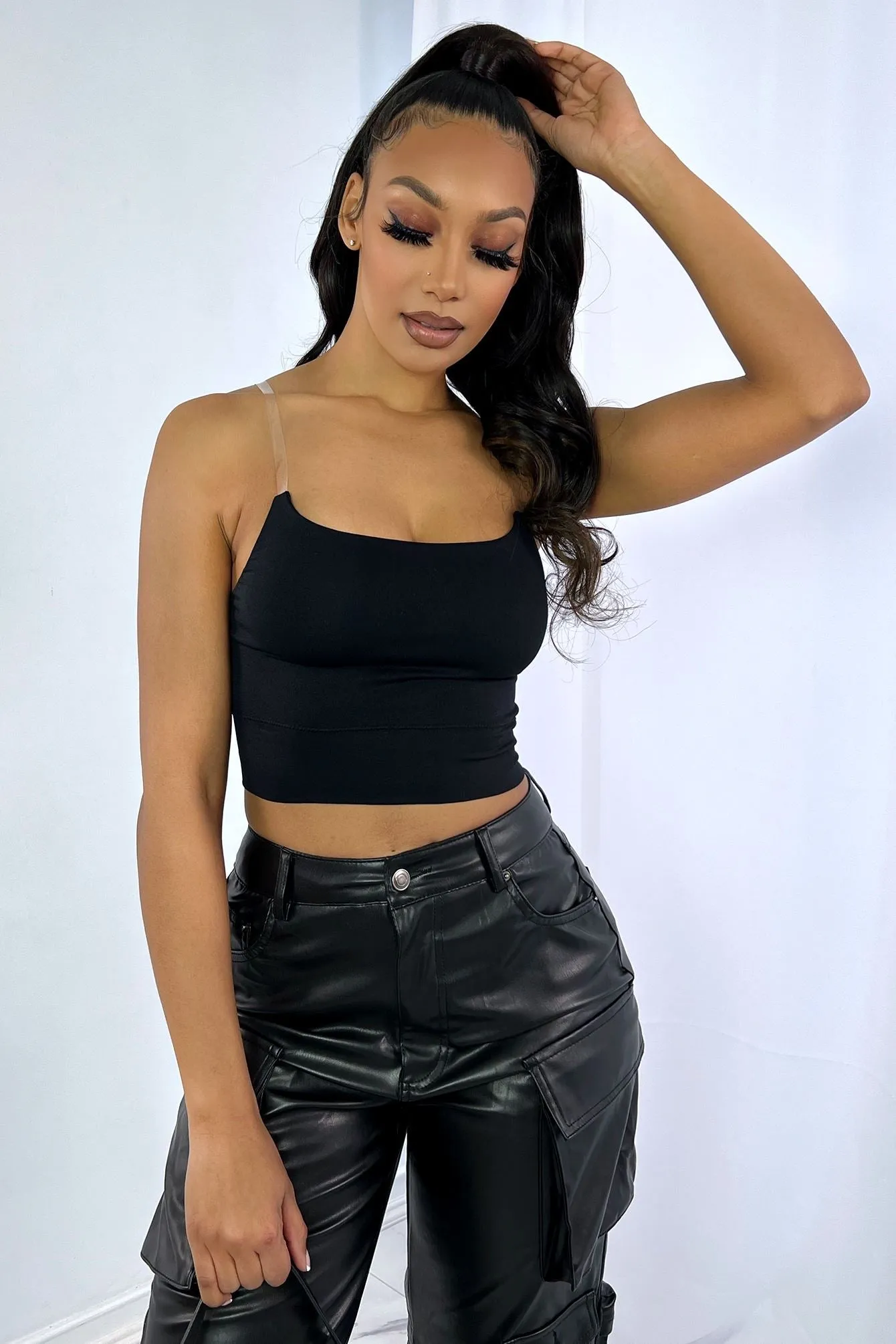 Khloe Clear Strap Crop Top