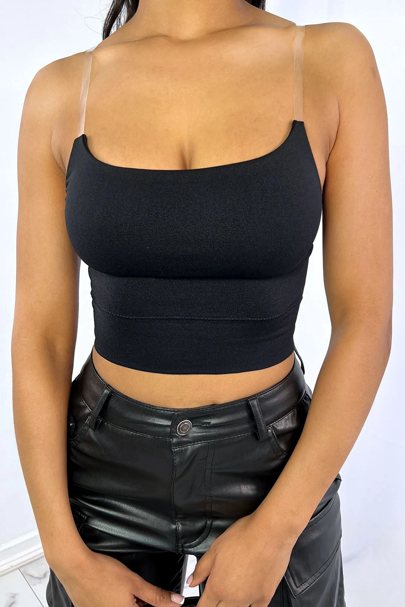 Khloe Clear Strap Crop Top