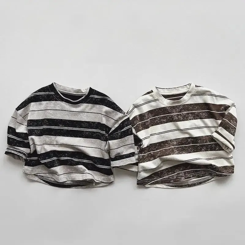 Long-Sleeved Vintage Striped Tee