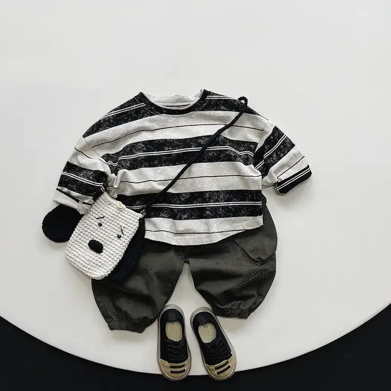 Long-Sleeved Vintage Striped Tee