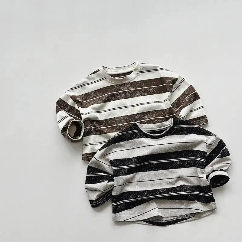 Long-Sleeved Vintage Striped Tee