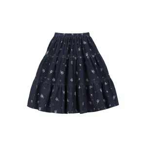 MAYJANE SKIRT-Black Flower