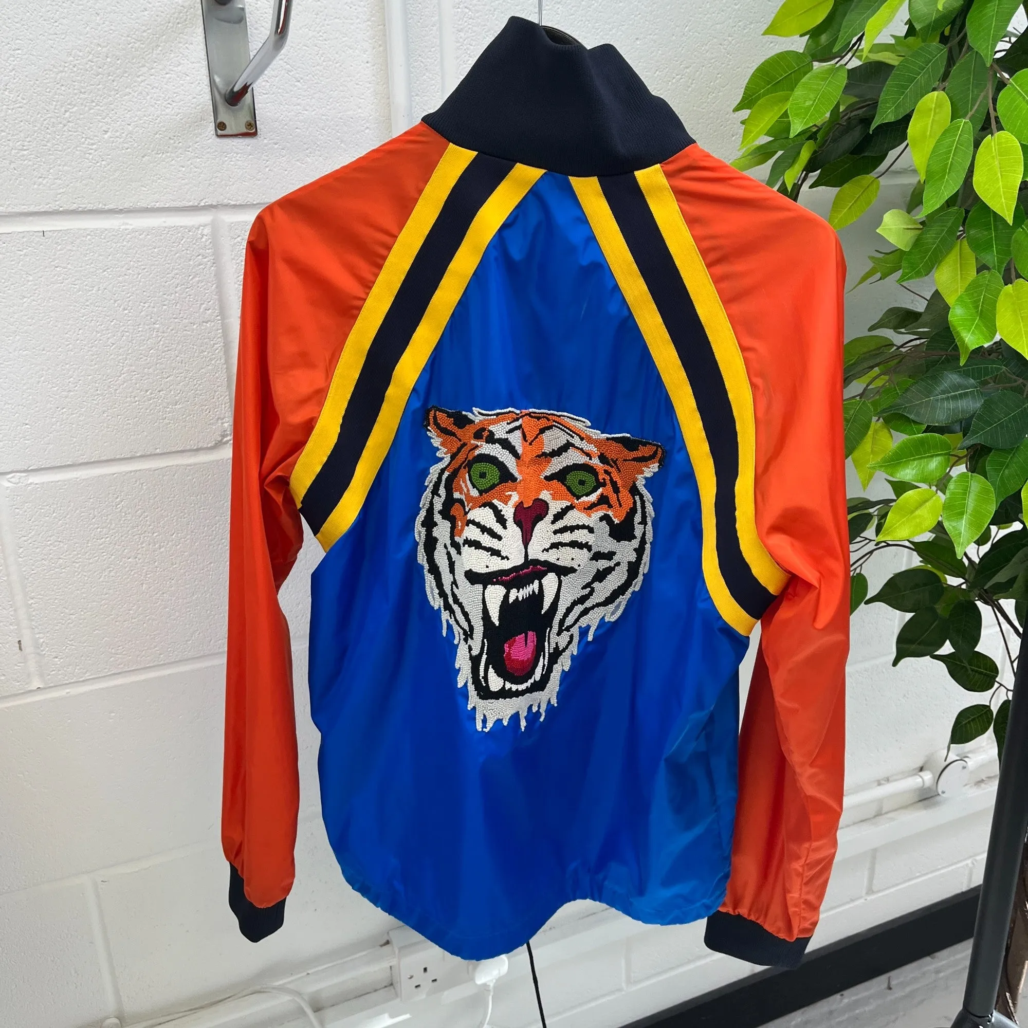 Men's Embroidered Tiger Windbreaker Blue Size IT 46 / S