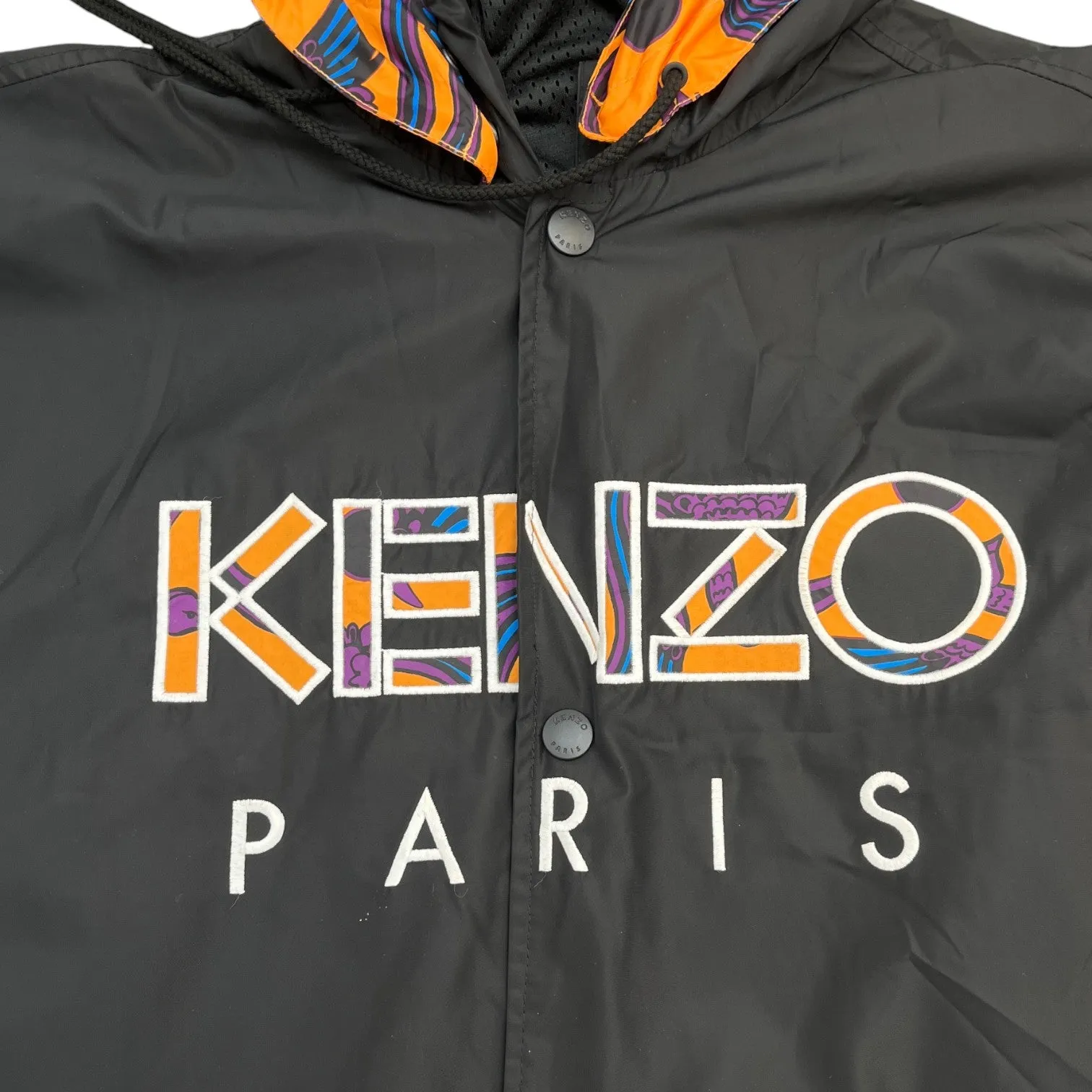 Men's Paris Logo Windbreaker Black Size L