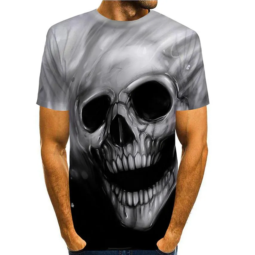 Men's Tees T shirt 3D Print Graphic Skull Plus Size Short Sleeve Casual Top